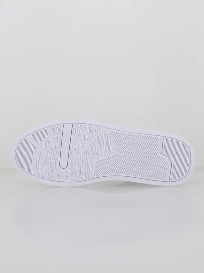 Baskets en cuir court blanc bleu homme - Tommy Hilfiger | wimod