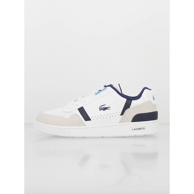 Baskets en cuir court blanc bleu homme - Tommy Hilfiger | wimod