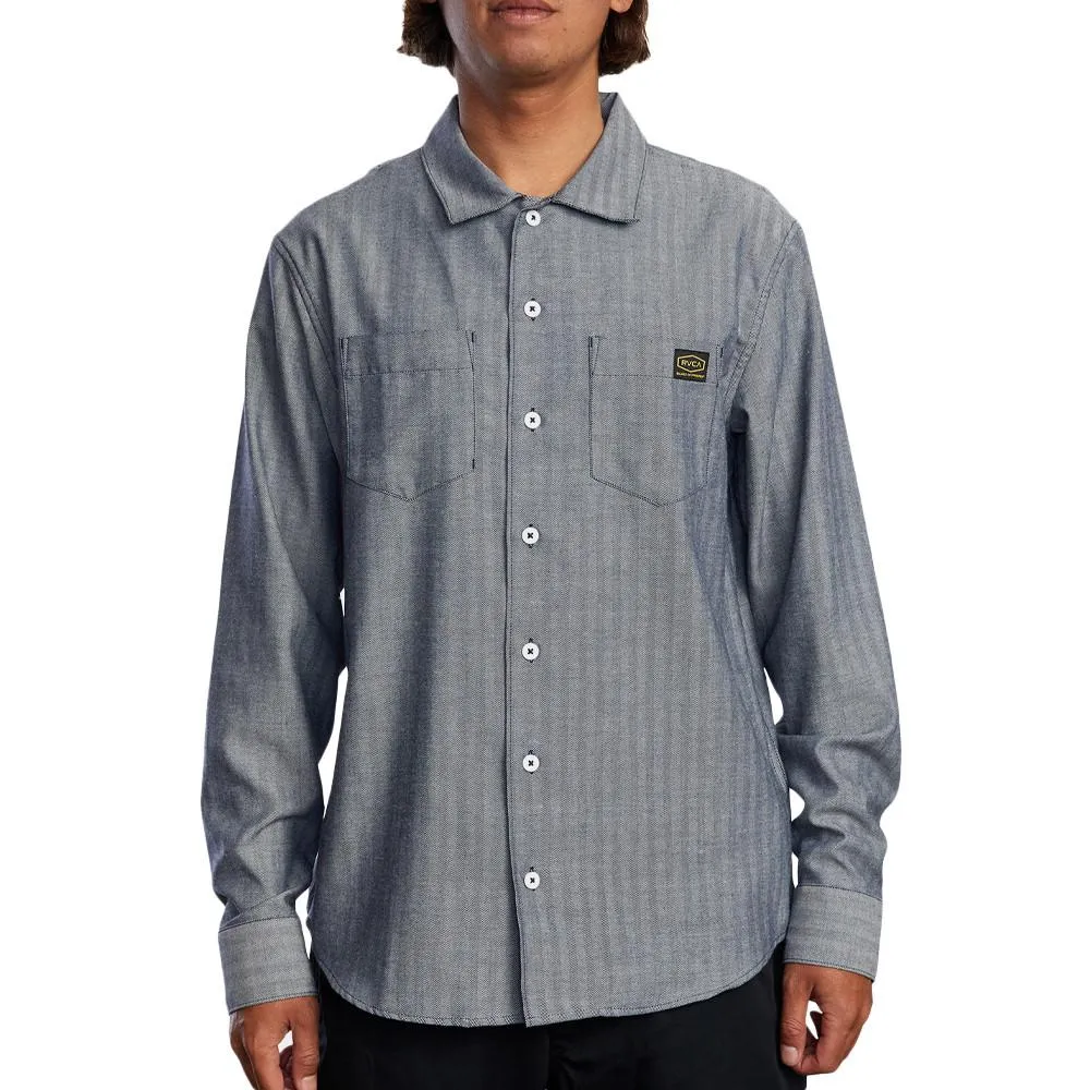Chemise Manches Longues imprimé Gris/Noir Homme RVCA Day Shift