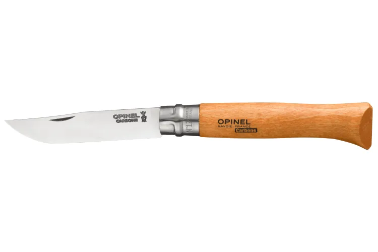 Couteau pliant Opinel Tradition Carbone n°12 lame 12cm manche hêtre
