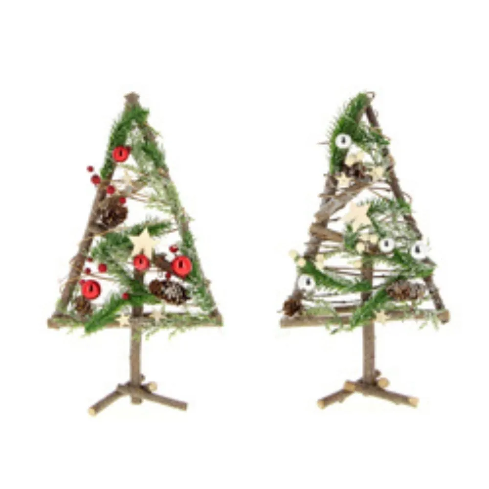 Déco Noël Sapin Bois Lumineux Alia H38