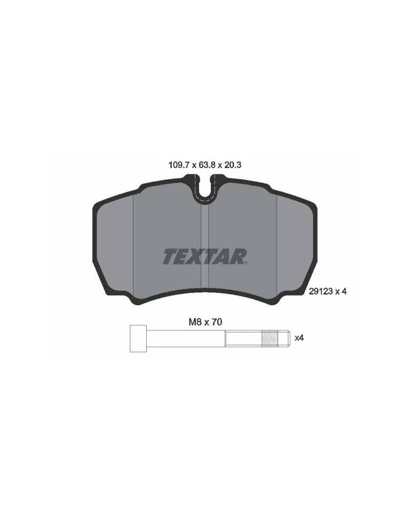 Kit de plaquettes de frein, frein à disque TEXTAR Ref : 2912303