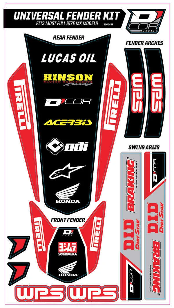 Kit déco Universel Rouge Honda D'COR