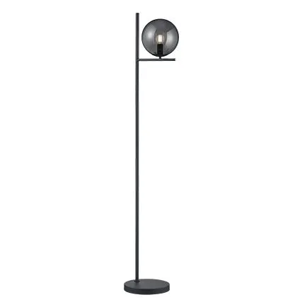 Lampadaire art déco noir avec verre fumé - Flore