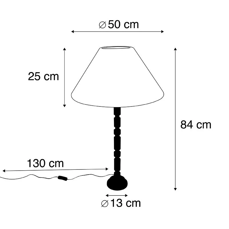 Lampe de table Art déco avec abat-jour en velours vert 50 cm - Torre