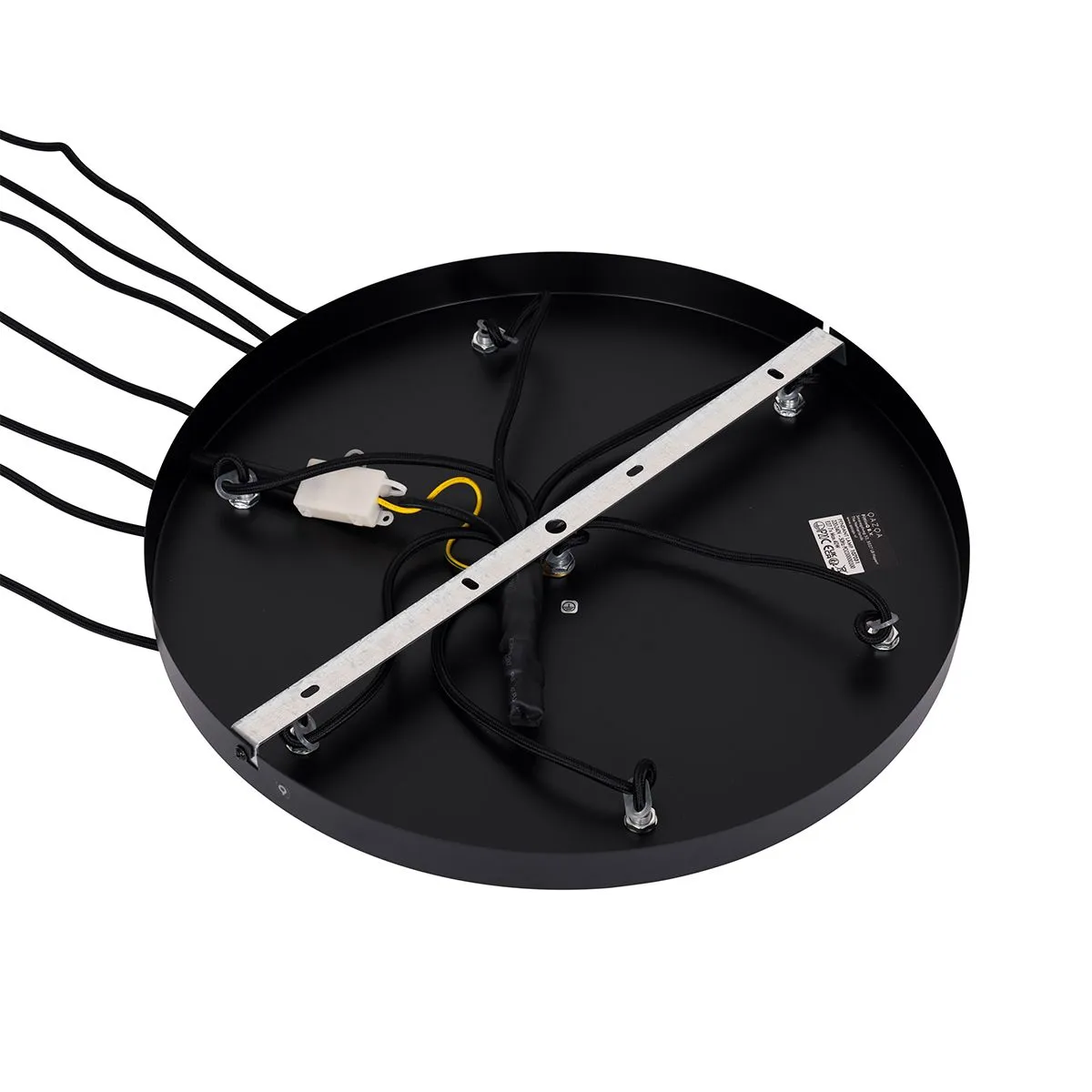 Lampe à suspension Art Déco noire avec verre fumé 7 lumières - Laura