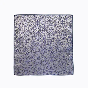 Pochette Les Ateliers Grège Cérémonie Jacquard Gris et Bleu