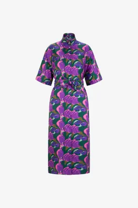 Robe chemise en soie imprimé Witty