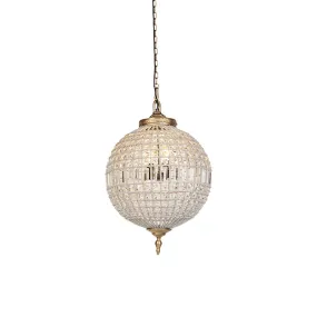 Suspension Art Déco cristal avec or 50 cm - Kasbah