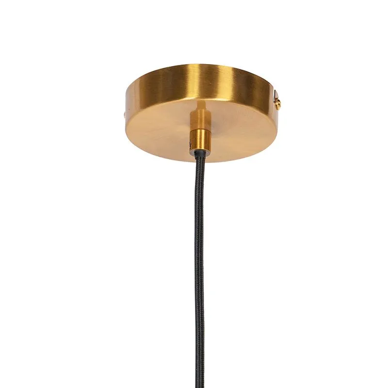 Suspension Art Déco en acier avec verre fumé 40 cm - Pallot