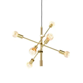 Suspension art déco en laiton 6 lumières avec déco G80 - Sydney