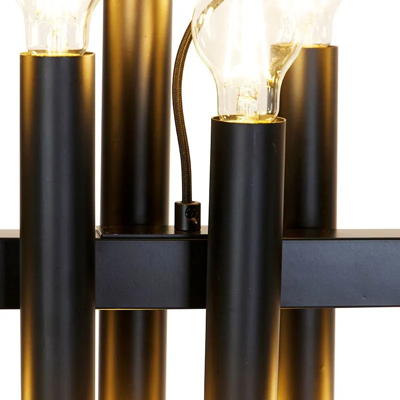 Suspension Art Déco noire 24 lumières - Tubi
